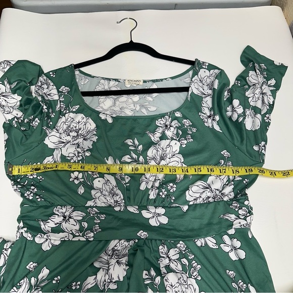 Kiyonna Green Floral Long Sleeve Dress size 1X - Picture 5 of 11